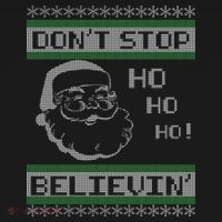Don't Stop Believin Santa Ho Ugly Christmas Women's Hoodie thumb 2