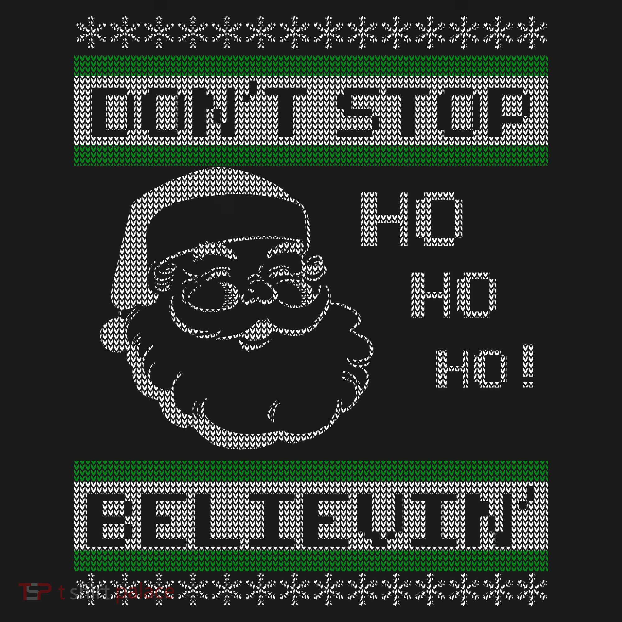 Don't Stop Believin Santa Ho Ugly Christmas Women's Hoodie