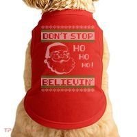 Don't Stop Believin Santa Ho Ugly Christmas Doggie Tank thumb 0