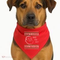 Don't Stop Believin Santa Ho Ugly Christmas USA-Made Doggie Bandana thumb 1