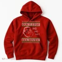Don't Stop Believin Santa Ho Ugly Christmas Hoodie thumb 0
