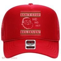 Don't Stop Believin Santa Ho Ugly Christmas Hat thumb 0