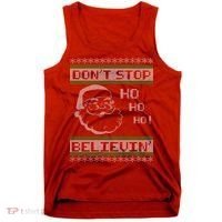 Don't Stop Believin Santa Ho Ugly Christmas Tank Top thumb 0