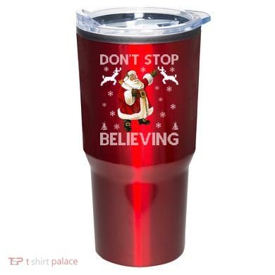 Don't Stop Believing Christmas Ugly Sweater Design Tumbler