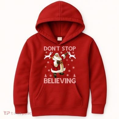 Don't Stop Believing Christmas Ugly Sweater Design Kids Hoodie