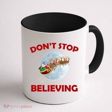 Don't Stop Believing In Santa Coffee Mug back