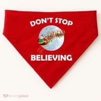 Don't Stop Believing In Santa USA-Made Doggie Bandana thumb 0