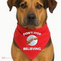 Don't Stop Believing In Santa USA-Made Doggie Bandana thumb 1