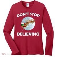 Don't Stop Believing In Santa Women's Long Sleeve Shirt thumb 0