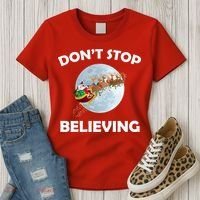 Don't Stop Believing In Santa Women's T-Shirt thumb 3