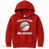 Don't Stop Believing In Santa Kids Hoodie thumb 0