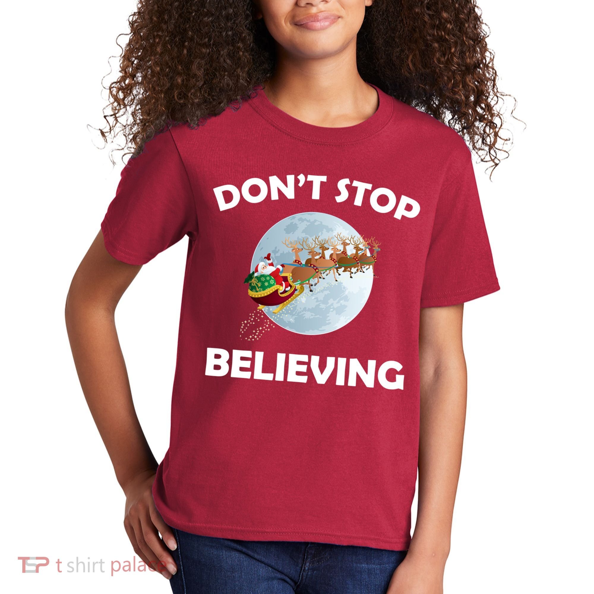 Don't Stop Believing In Santa Kids T-Shirt
