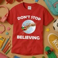Don't Stop Believing In Santa Kids T-Shirt thumb 3