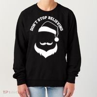 Don't Stop Believing Santa Face Women's Sweatshirt thumb 0