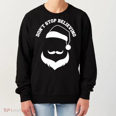 Don't Stop Believing Santa Face Women's Sweatshirt