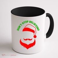Don't Stop Believing Santa Face Coffee Mug thumb 1