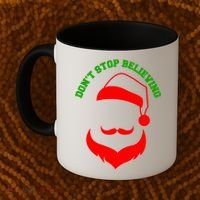 Don't Stop Believing Santa Face Coffee Mug thumb 2