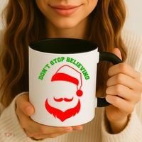 Don't Stop Believing Santa Face Coffee Mug thumb 3
