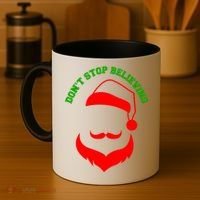 Don't Stop Believing Santa Face Coffee Mug thumb 4