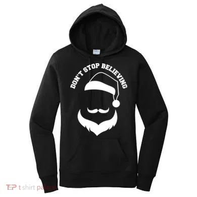 Don't Stop Believing Santa Face Women's Hoodie