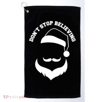 Don't Stop Believing Santa Face Golf Towel
