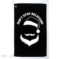 Don't Stop Believing Santa Face Golf Towel thumb 0