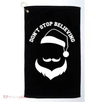 Don't Stop Believing Santa Face Golf Towel thumb 0