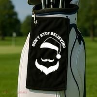 Don't Stop Believing Santa Face Golf Towel thumb 2