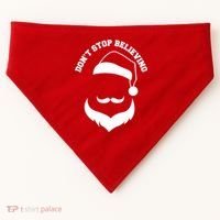 Don't Stop Believing Santa Face USA-Made Doggie Bandana thumb 0