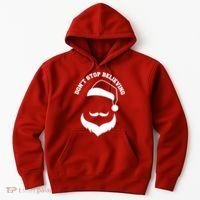 Don't Stop Believing Santa Face Hoodie thumb 0