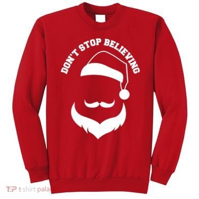 Don't Stop Believing Santa Face Sweatshirt