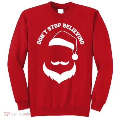 Don't Stop Believing Santa Face Sweatshirt