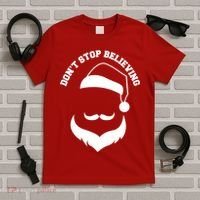 Don't Stop Believing Santa Face T-Shirt thumb 5