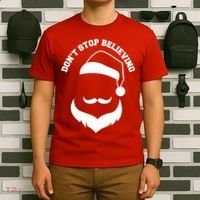 Don't Stop Believing Santa Face T-Shirt thumb 6