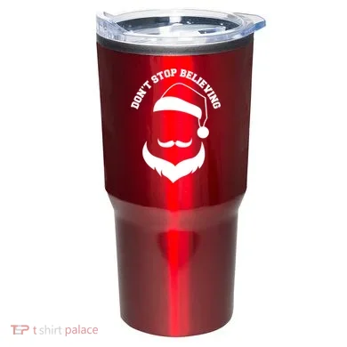 Don't Stop Believing Santa Face Tumbler