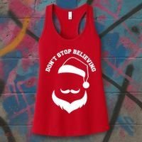 Don't Stop Believing Santa Face Women's Tank Top thumb 3