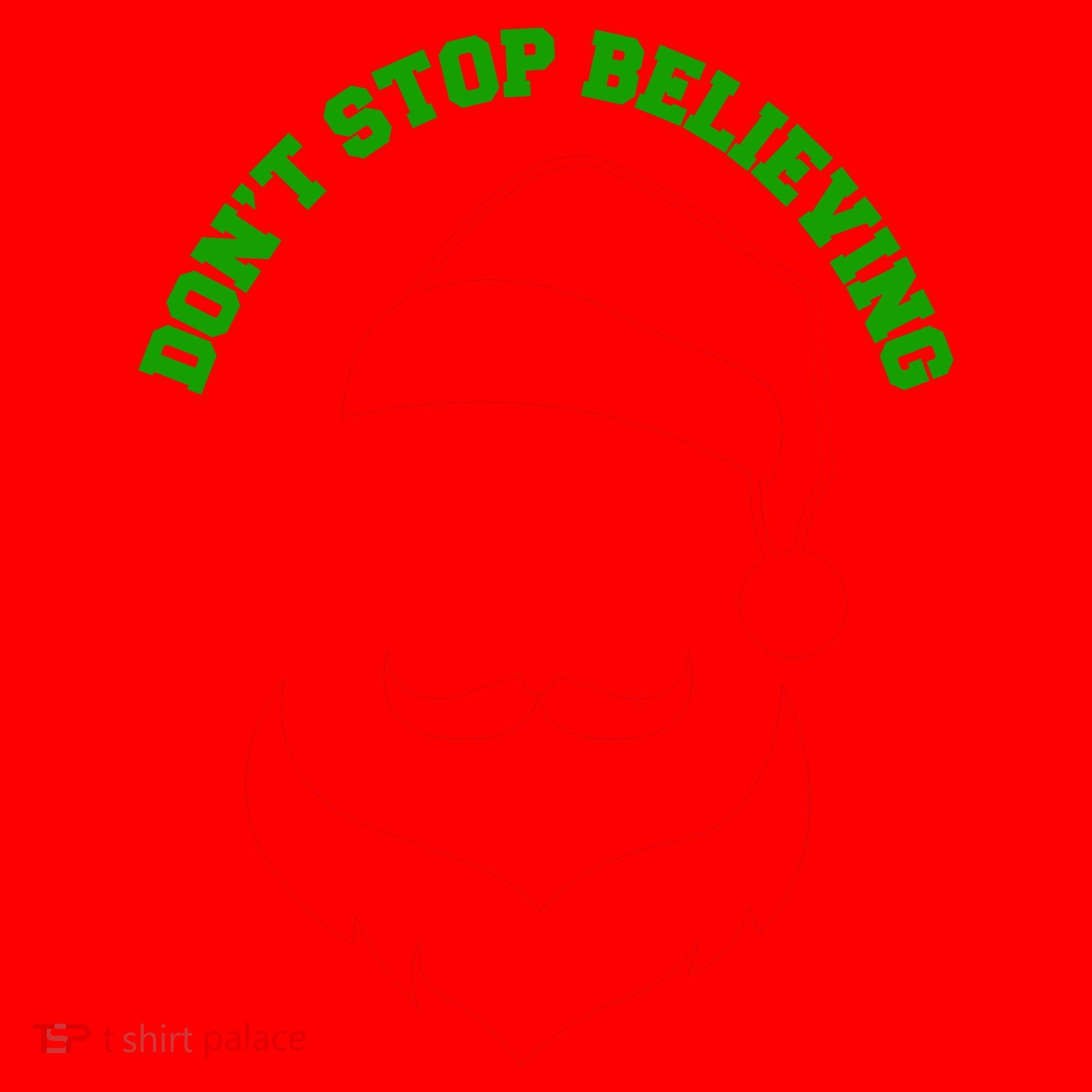 Don't Stop Believing Santa Face Santa Hat