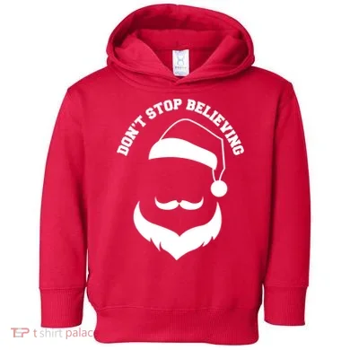 Don't Stop Believing Santa Face Toddler Hoodie