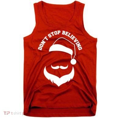 Don't Stop Believing Santa Face Tank Top