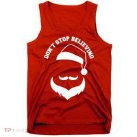 Don't Stop Believing Santa Face Tank Top thumb 0