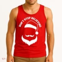 Don't Stop Believing Santa Face Tank Top thumb 3