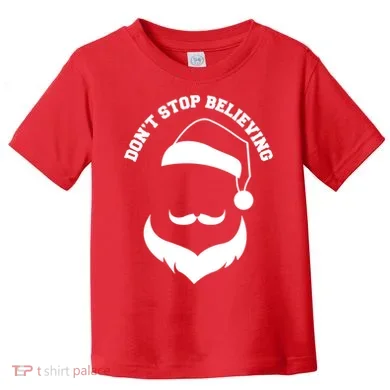 Don't Stop Believing Santa Face Toddler T-Shirt