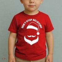Don't Stop Believing Santa Face Toddler T-Shirt thumb 2
