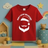 Don't Stop Believing Santa Face Toddler T-Shirt thumb 3