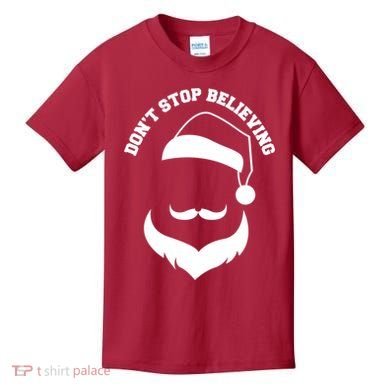 Don't Stop Believing Santa Face Kids T-Shirt