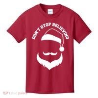 Don't Stop Believing Santa Face Kids T-Shirt thumb 0