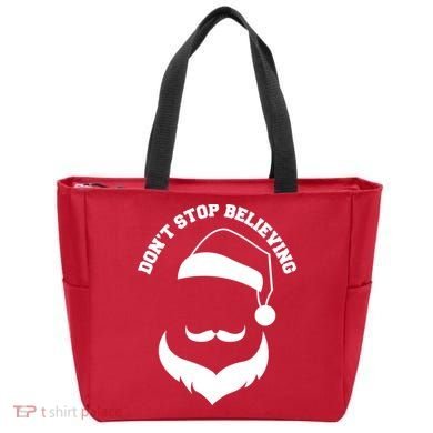 Don't Stop Believing Santa Face Tote Bag
