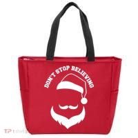 Don't Stop Believing Santa Face Tote Bag thumb 0
