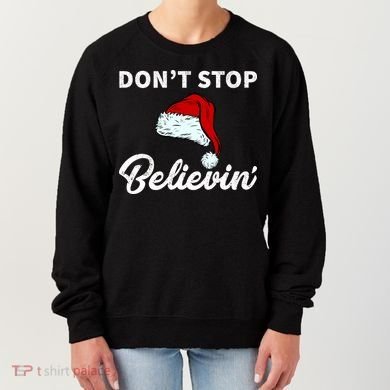 Don't Stop Believing Santa Hat Women's Sweatshirt