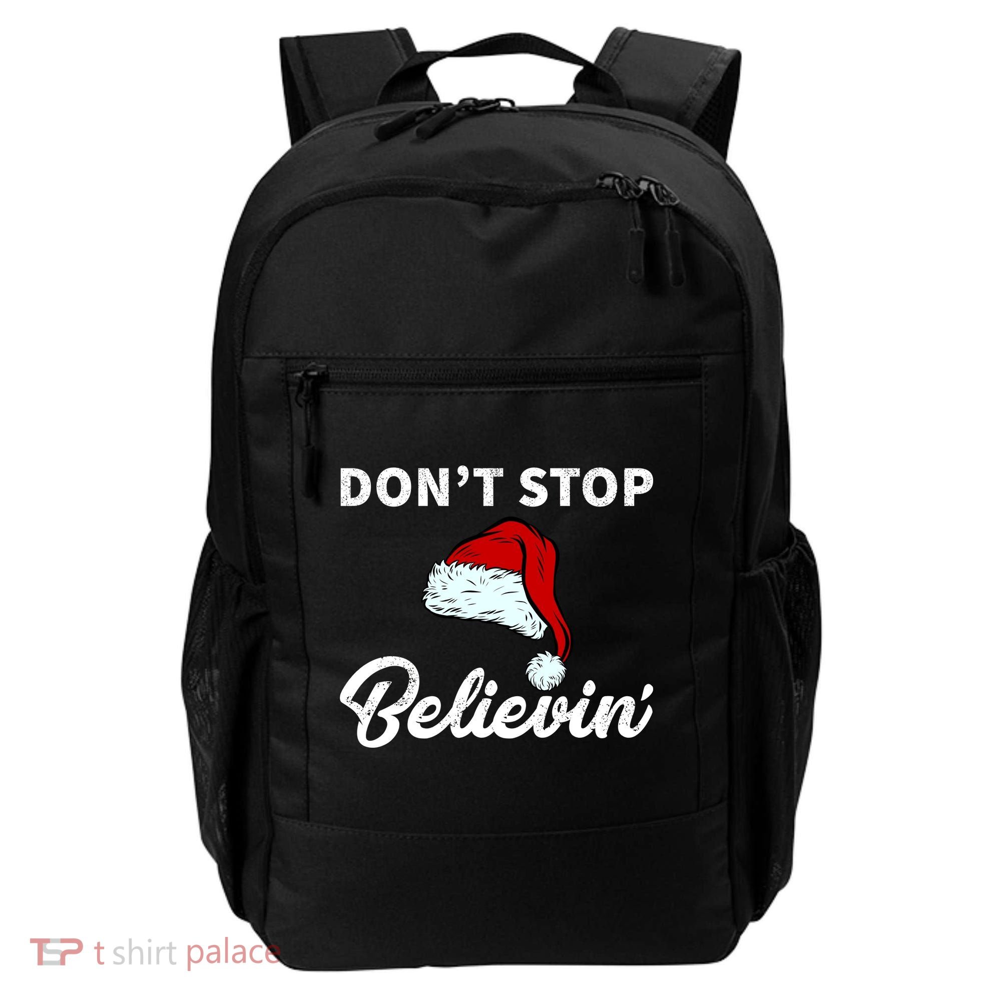 Don't Stop Believing Santa Hat Backpack